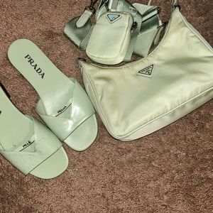 Prada sandals and bag